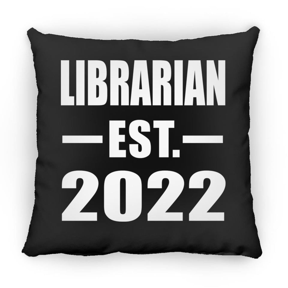 Librarian Established EST. 2022 - Throw Pillow Black