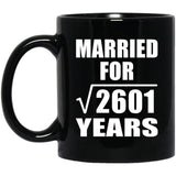 51st Anniversary Married For Square Root of 2601 Years - 11oz Coffee Mug Black