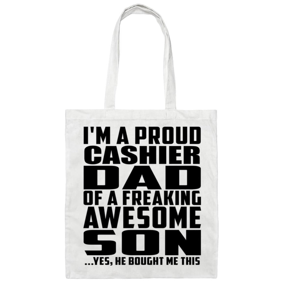 Proud Cashier Dad Of Awesome Son - Tote Bag White