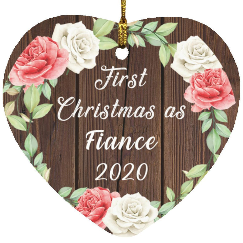 First Christmas As Fiance 2020 - Heart Ornament A