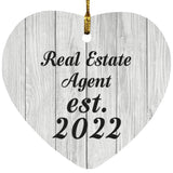 Real Estate Agent Established Est. 2022 - Heart Ornament F
