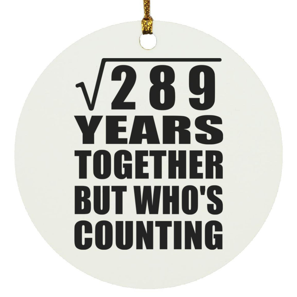 17th Anniversary Square Root of 289 Years Who's Counting - Circle Ornament