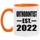 Orthodontist Established EST. 2022 - 11oz Accent Mug Orange
