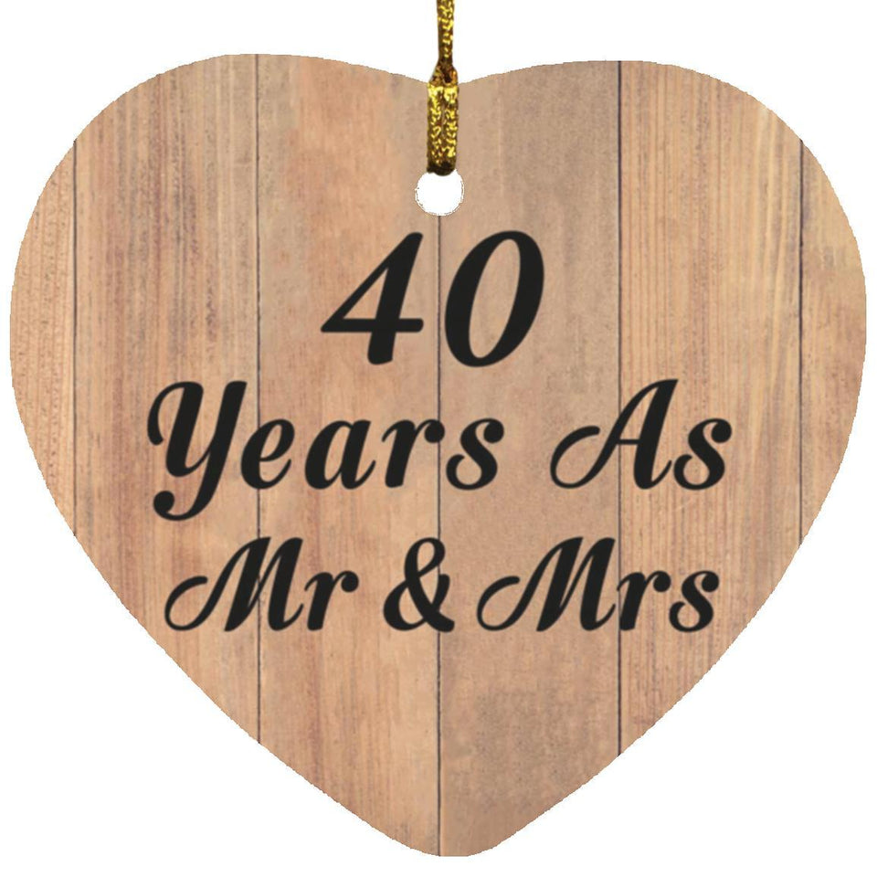 40 Years As Mr & Mrs - Heart Ornament C