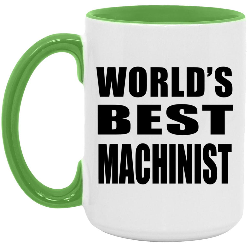 World's Best Machinist - 15oz Accent Mug Green