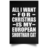 All I Want For Christmas Is My European Shorthair Cat - Poster Portrait