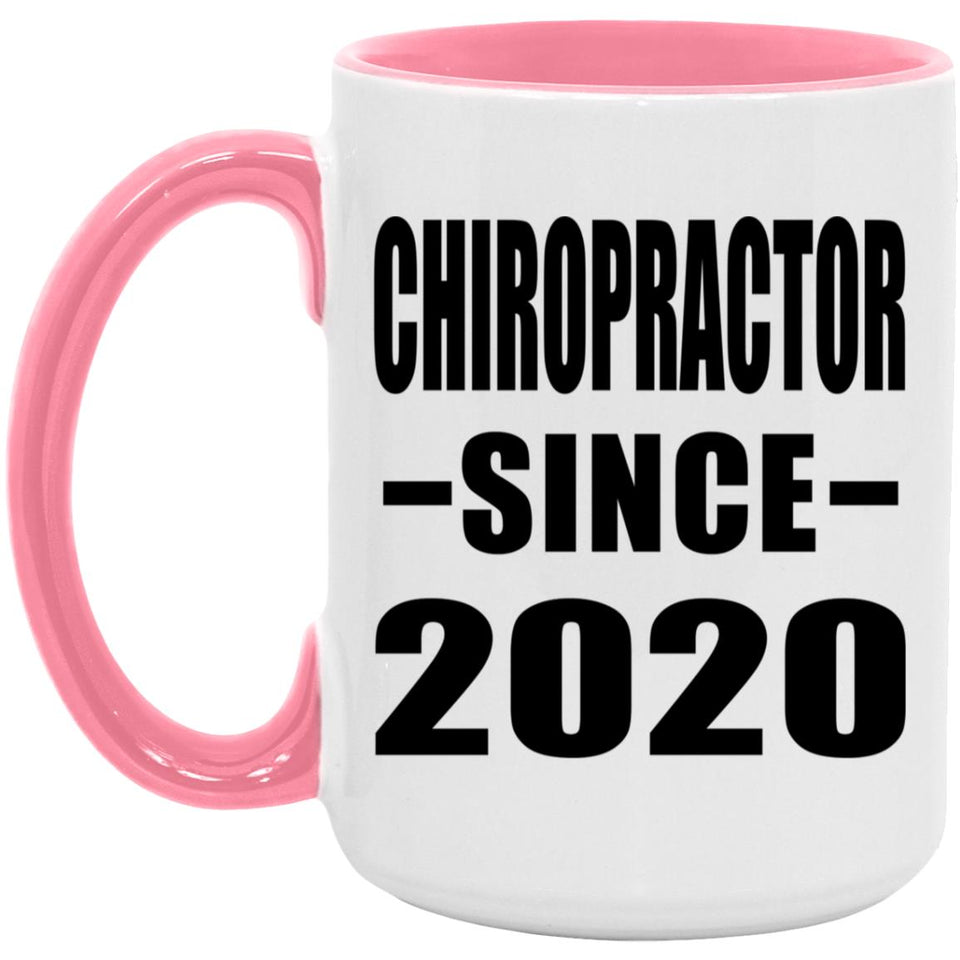Chiropractor Since 2020 - 15oz Accent Mug Pink