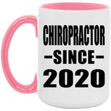 Chiropractor Since 2020 - 15oz Accent Mug Pink