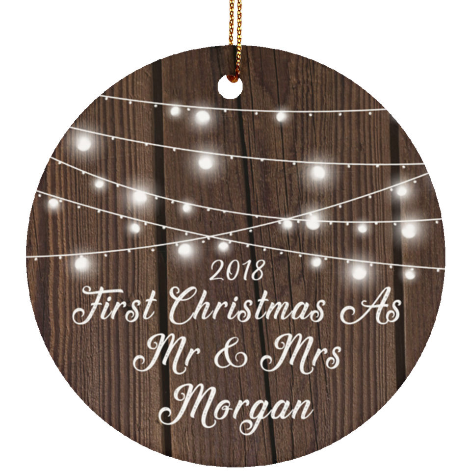 First Christmas As Mr & Mrs Morgan 2018 SUBORNC Circle Ornament