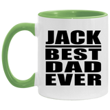 Jack Best Dad Ever - 11oz Accent Mug Green