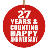 Happy 27th Anniversary 27 Years & Counting - Circle Ornament