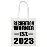 Recreation Worker Established EST. 2023 - Tote Bag White