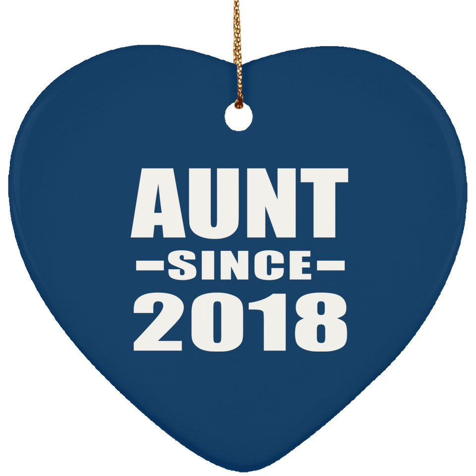 Aunt Since 2018 - Heart Ornament