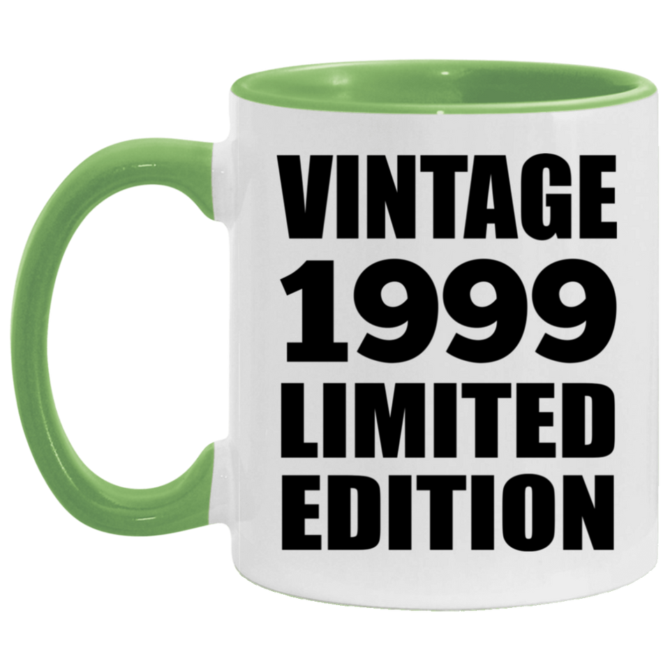 25th Birthday Vintage 1999 Limited Edition - 11oz Accent Mug Green