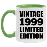 25th Birthday Vintage 1999 Limited Edition - 11oz Accent Mug Green