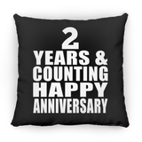 Happy 2nd Anniversary 2 Years & Counting - Throw Pillow Black