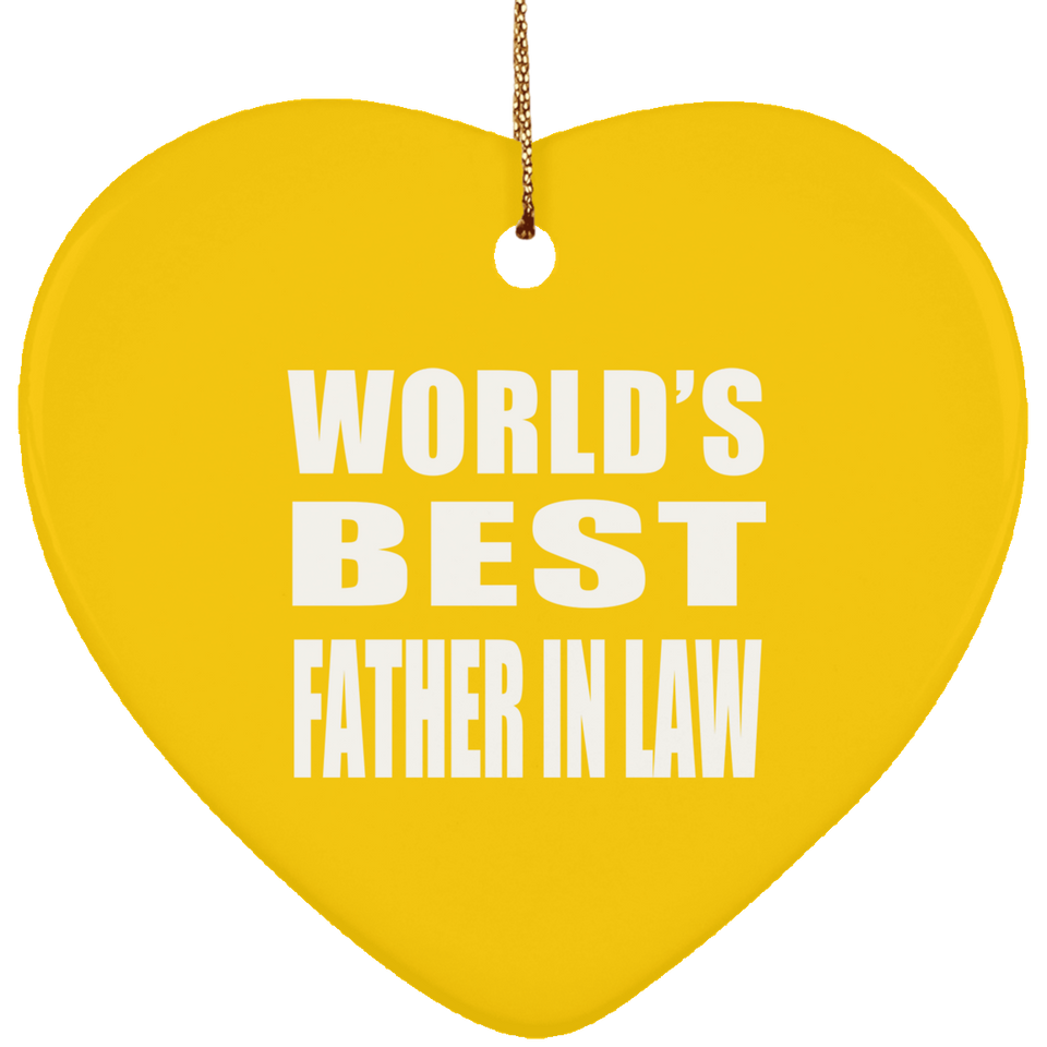 World's Best Father In Law - Heart Ornament