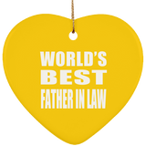 World's Best Father In Law - Heart Ornament