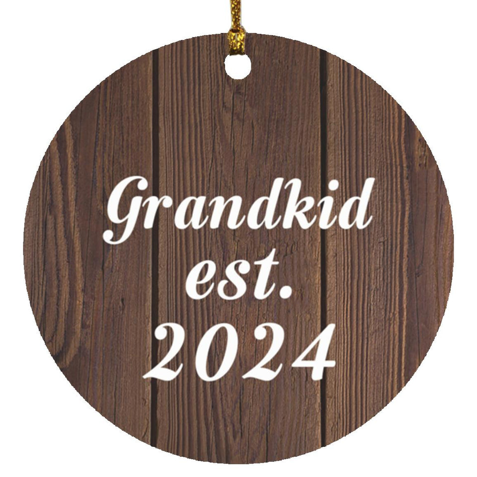 Grandkid Established EST. 2024 - Circle Ornament D
