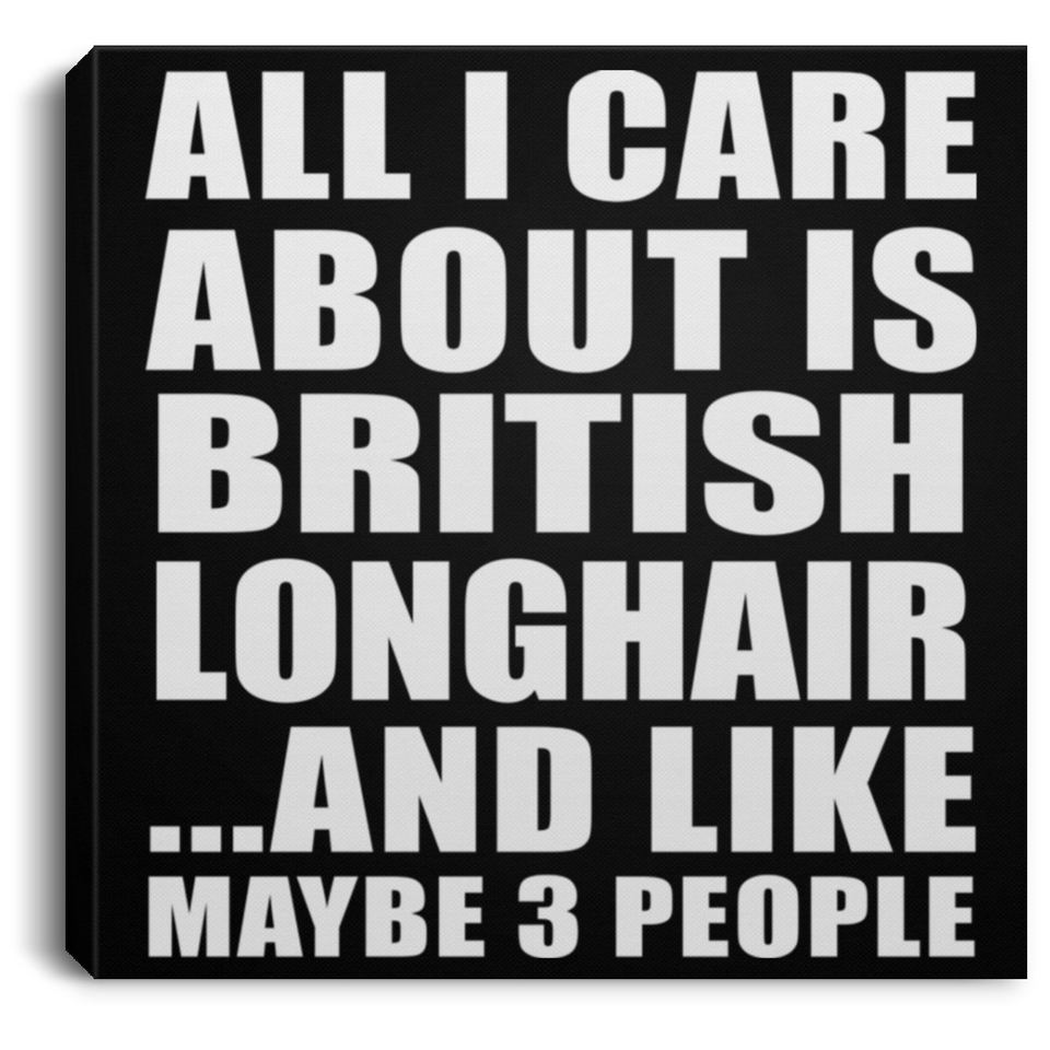 All I Care About Is British Longhair - Canvas Square