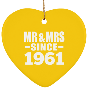 63rd Anniversary Mr & Mrs Since 1961 - Heart Ornament