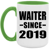 Waiter Since 2019 - 15oz Accent Mug Green