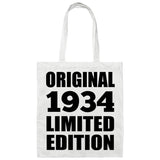 90th Birthday Original 1934 Limited Edition - Tote Bag White