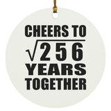 16th Anniversary Cheers To Square Root of 256 Years Together - Circle Ornament