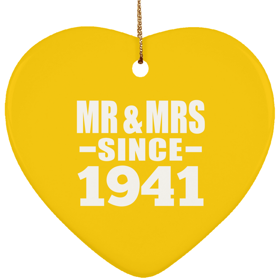 83rd Anniversary Mr & Mrs Since 1941 - Heart Ornament