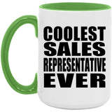 Coolest Sales Representative Ever - 15oz Accent Mug Green