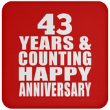 Happy 43rd Anniversary 43 Years & Counting - Drink Coaster