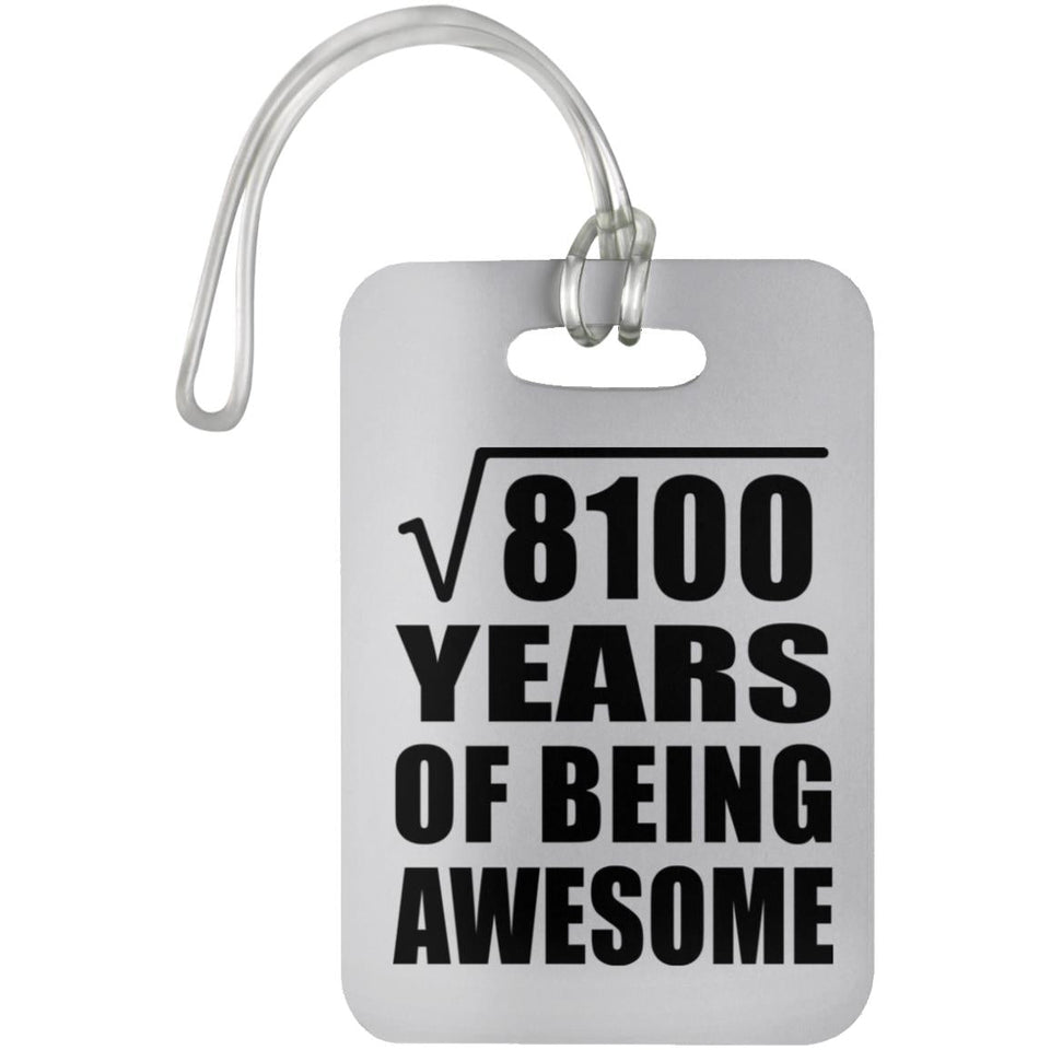 90th Birthday Square Root of 8100 Years of Being Awesome - Luggage Bag Tag