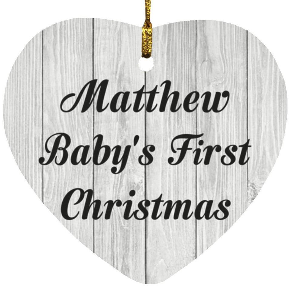 Matthew Baby's First Christmas - Heart Ornament F