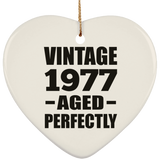 47th Birthday Vintage 1977 Aged Perfectly - Heart Ornament