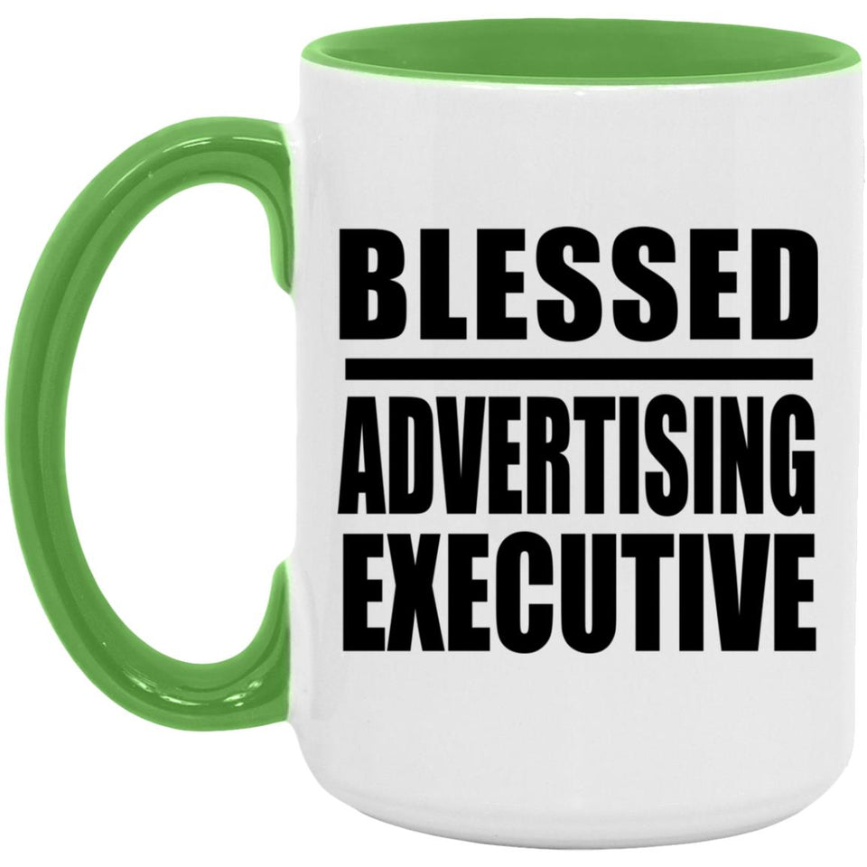 Blessed Advertising Executive - 15oz Accent Mug Green