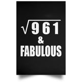 31st Birthday Square Root of 961 & Fabulous - Poster Portrait