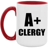 A+ Clergy - 15oz Accent Mug Red