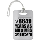 93rd Anniversary Square Root of 8649 Years As Mr & Mrs 2021 - Luggage Bag Tag