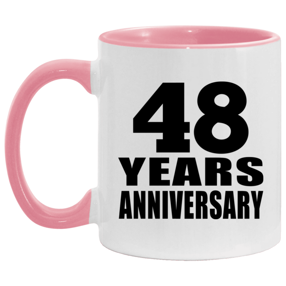 48th Anniversary 48 Years - 11oz Accent Mug Pink