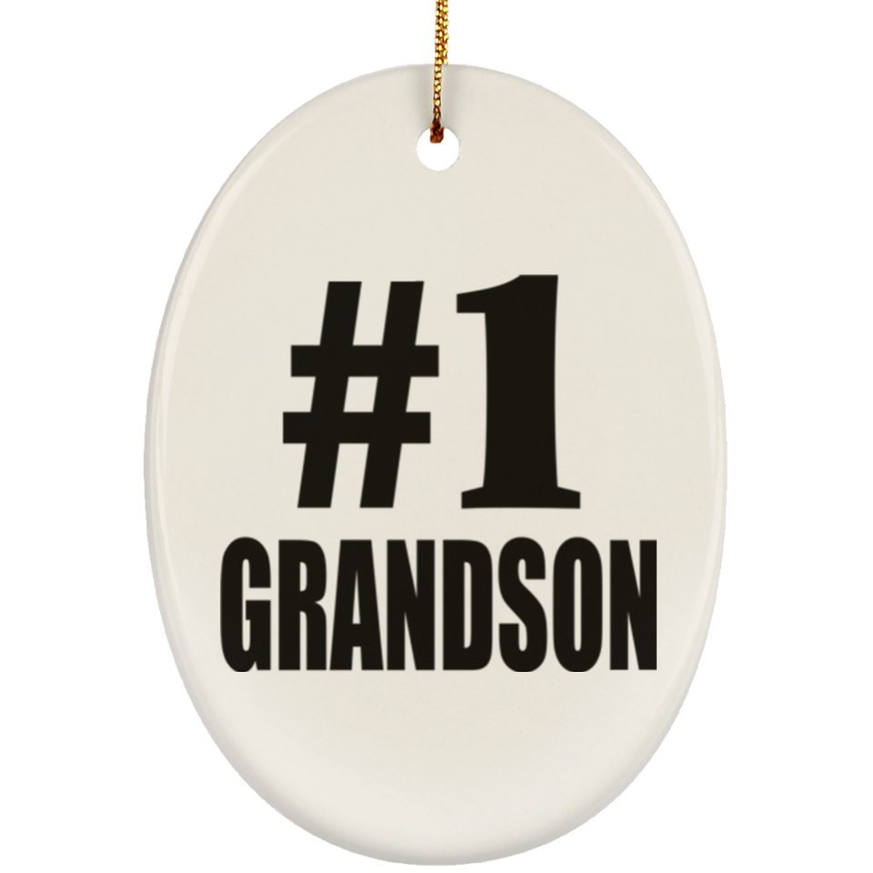Number One #1 Grandson - Oval Ornament