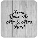 First Year As Mr & Mrs Ford - Drink Coaster F