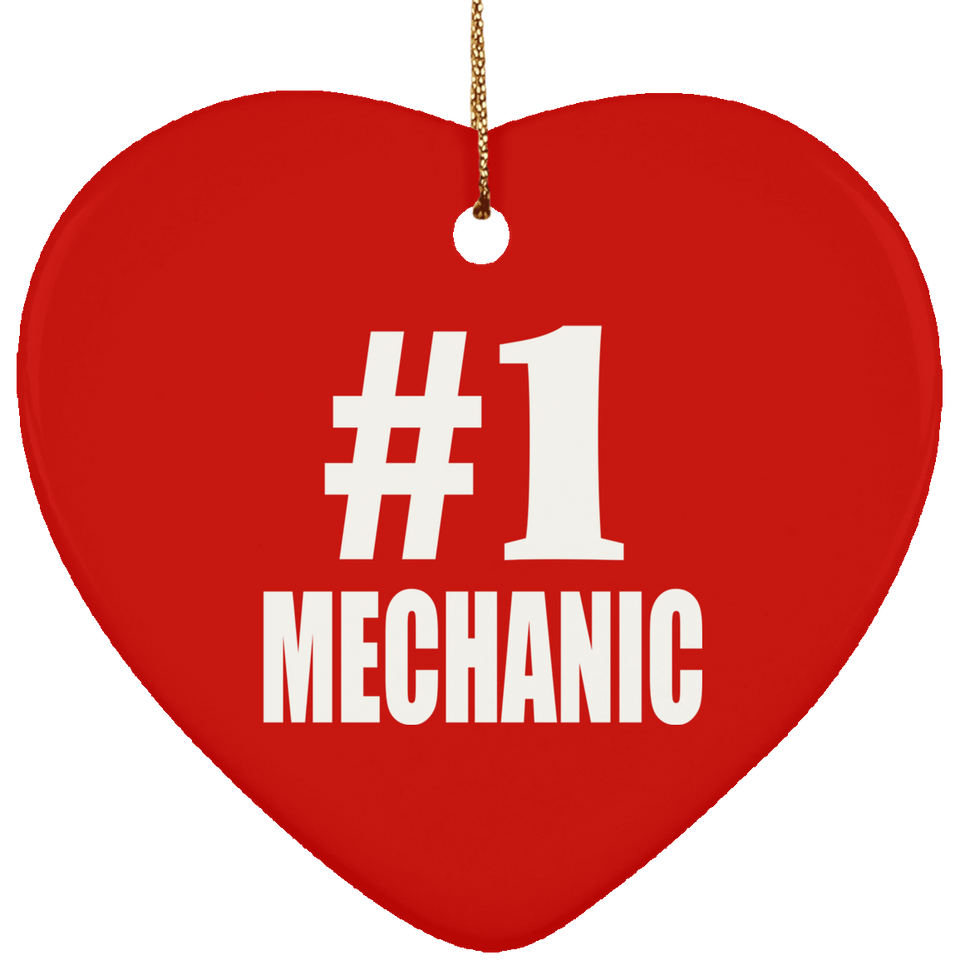 Number One #1 Mechanic - Heart Ornament