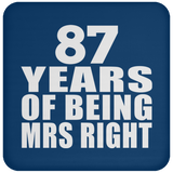 87th Anniversary 87 Years Of Being Mrs Right - Drink Coaster