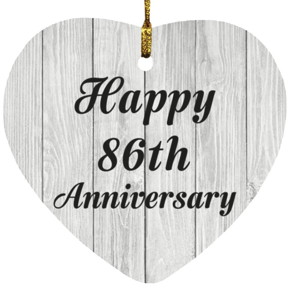 Happy 86th Anniversary - Heart Ornament F