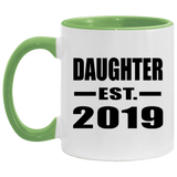 Daughter Established EST. 2019 - 11oz Accent Mug Green
