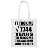 88th Birthday Took Square Root of 7744 Years To Awesome - Tote Bag White