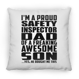 Proud Safety Inspector Dad Of Awesome Son - Throw Pillow