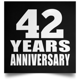 42nd Anniversary 42 Years Anniversary - Poster Square
