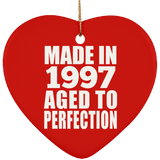27th Birthday Made In 1997 Aged to Perfection - Heart Ornament