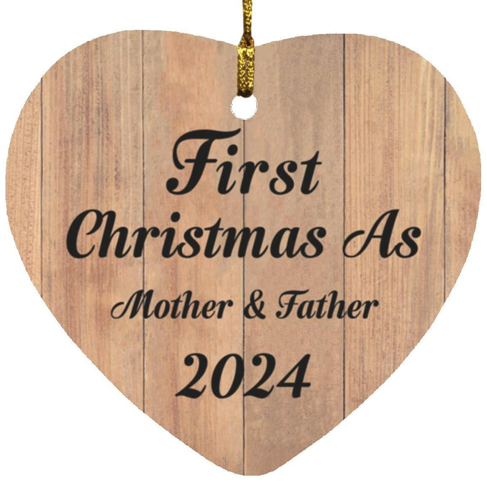 First Christmas As Mother & Father 2024 - Heart Ornament C